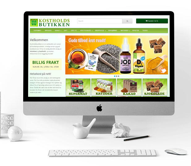Komplett OpenCart nettbutikk for helse- og kostholdsprodukter